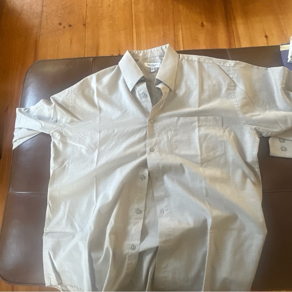 Yves Saint Laurent Men's Beige Checkered Shirt size large